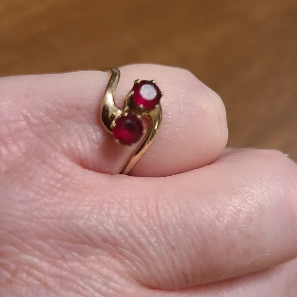 Golden Ring With Rubies 10K - Picture 7 of 10
